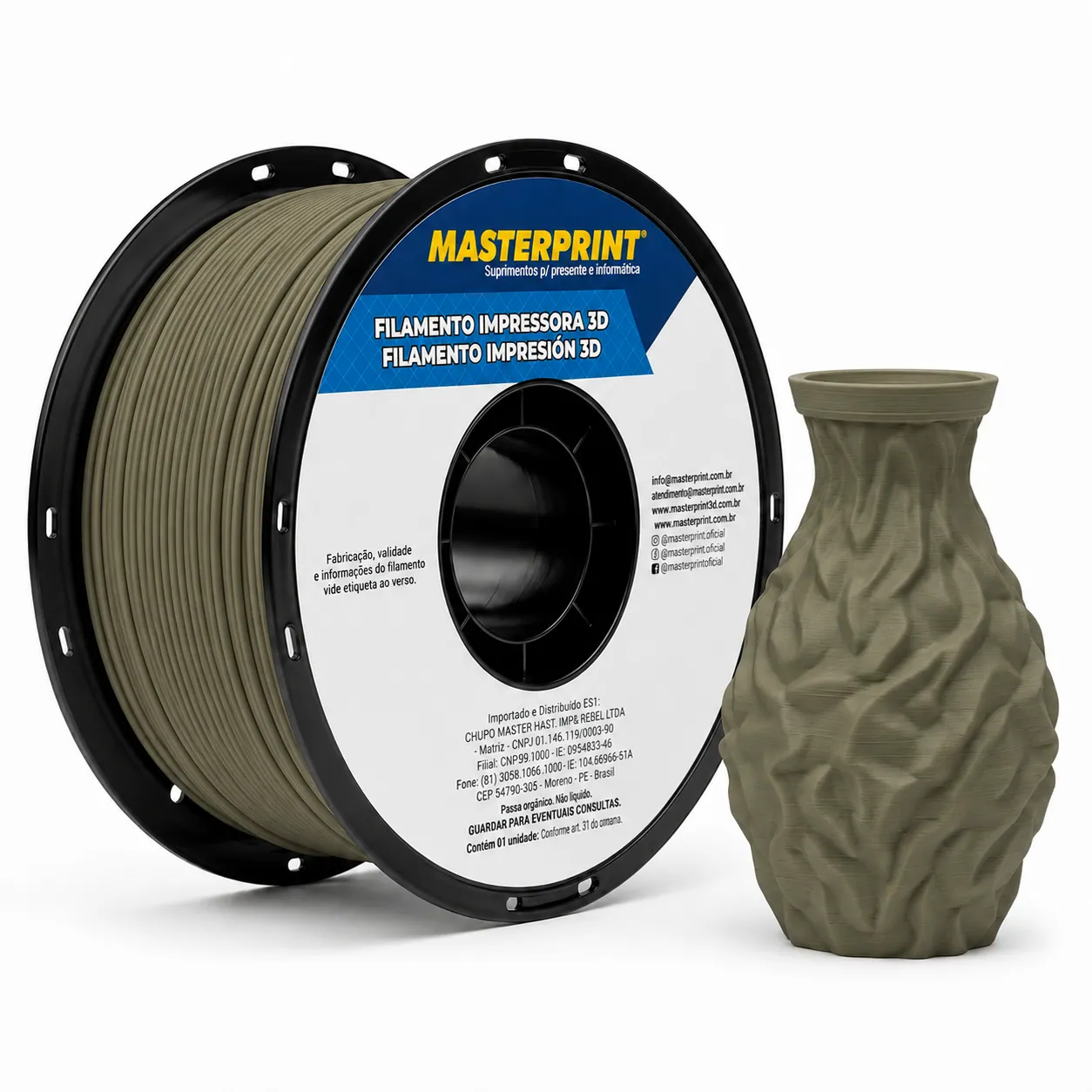 MP-FILAMENTO 3D - PETG GREEN OLIVE 1KG (1.75mm)