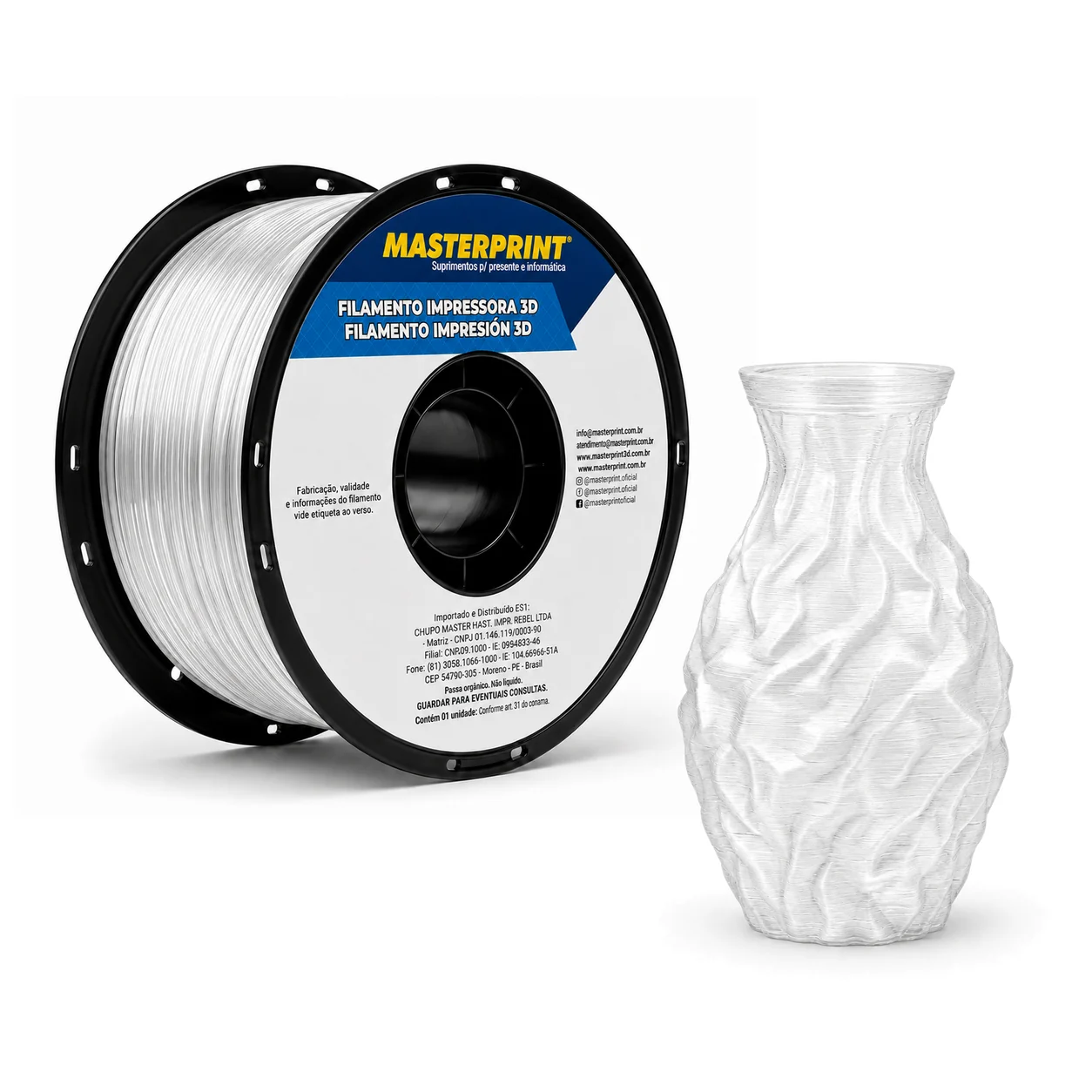 MP-FILAMENTO 3D - PETG TRANSPARENTE 1KG (1.75MM)