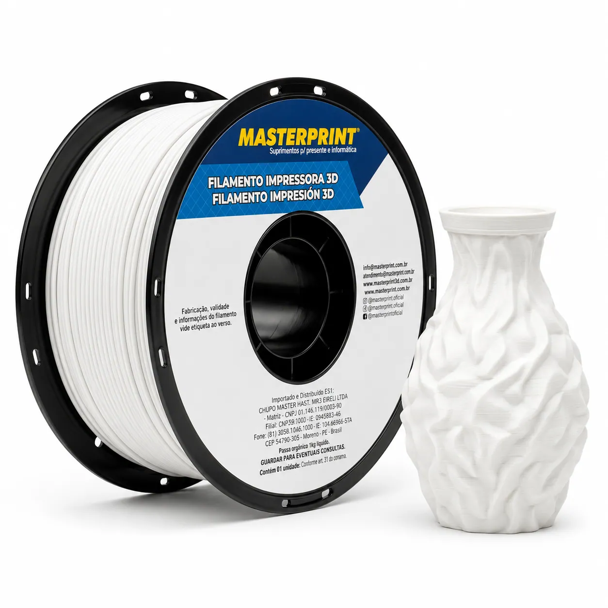 MP-FILAMENTO 3D - PETG BRANCO - 1KG (1.75MM)