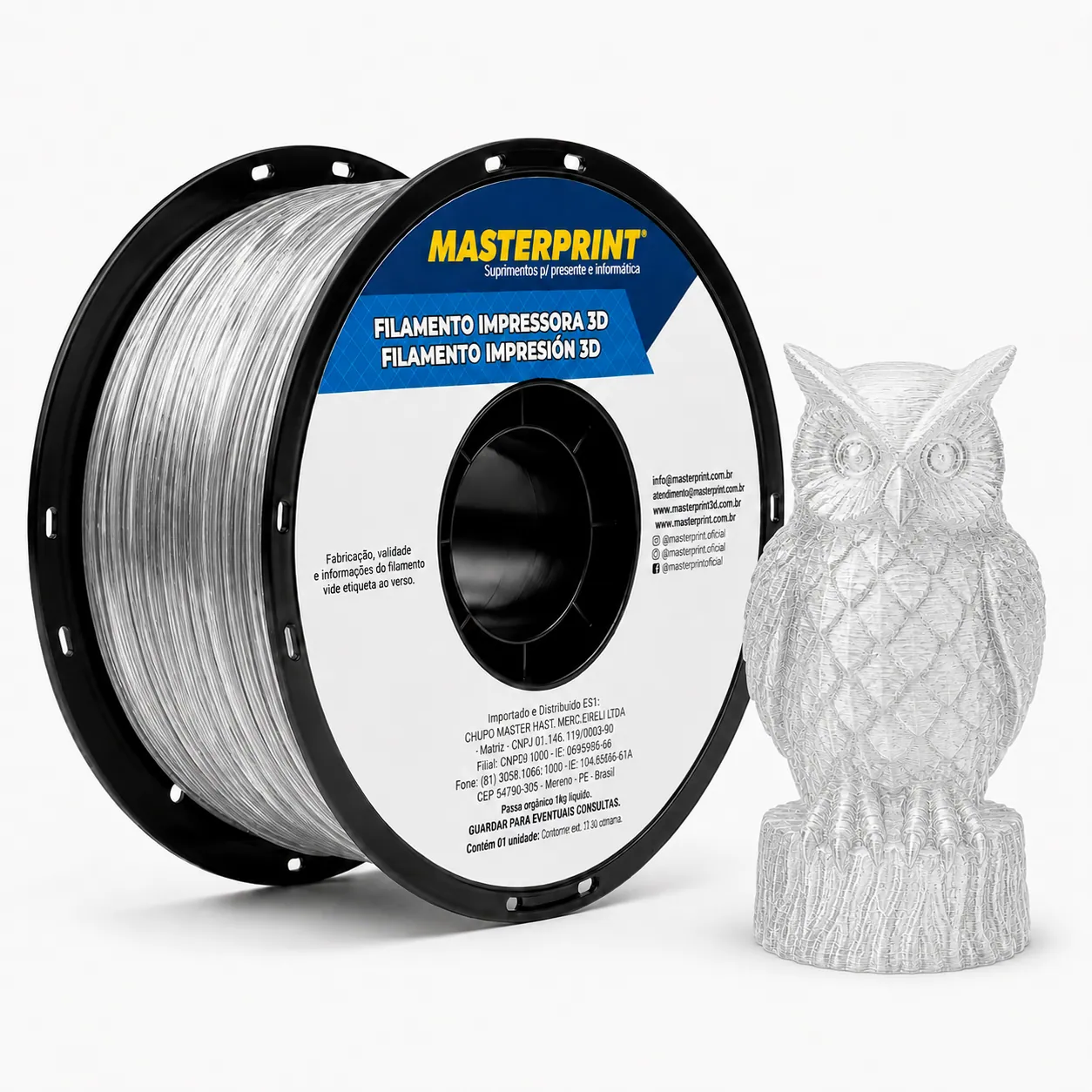 MP-FILAMENTO 3D - TPU NATURAL TRANSPARENTE 1KG (1.75MM)
