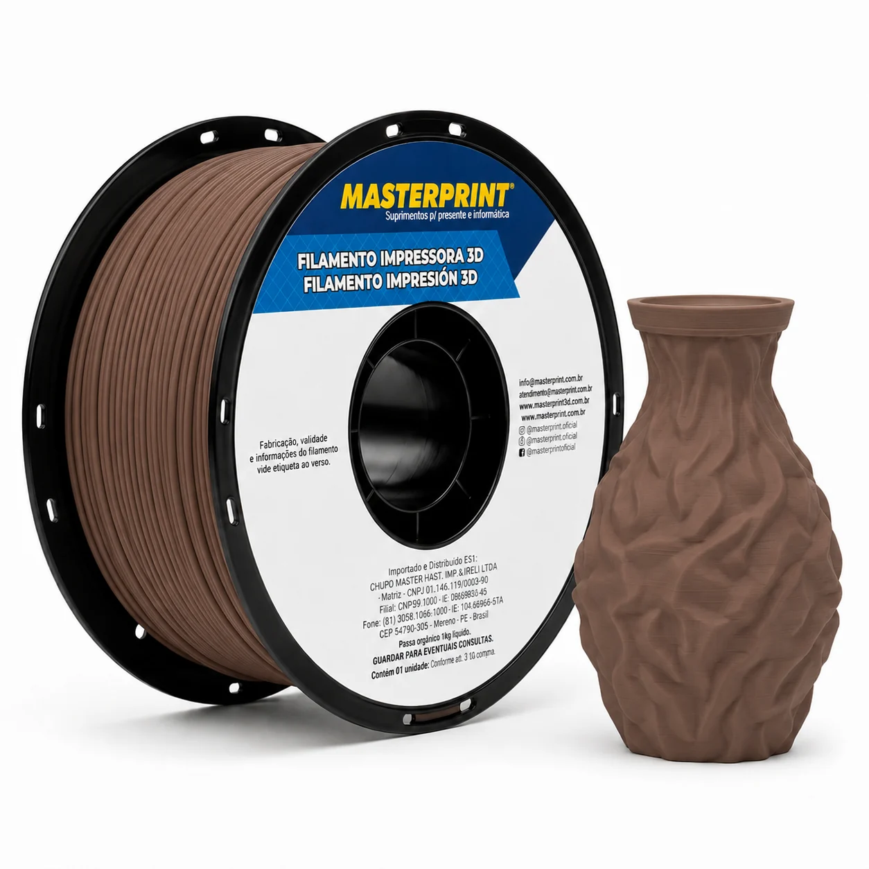 MP-FILAMENTO 3D - PLA MARROM 1KG (1.75MM)