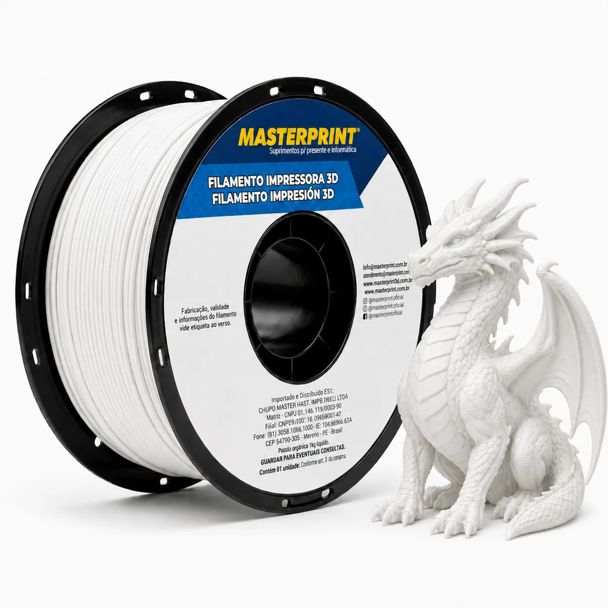 MP-FILAMENTO 3D - PETG BRANCO 3KG (1.75MM)
